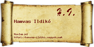 Hamvas Ildikó névjegykártya